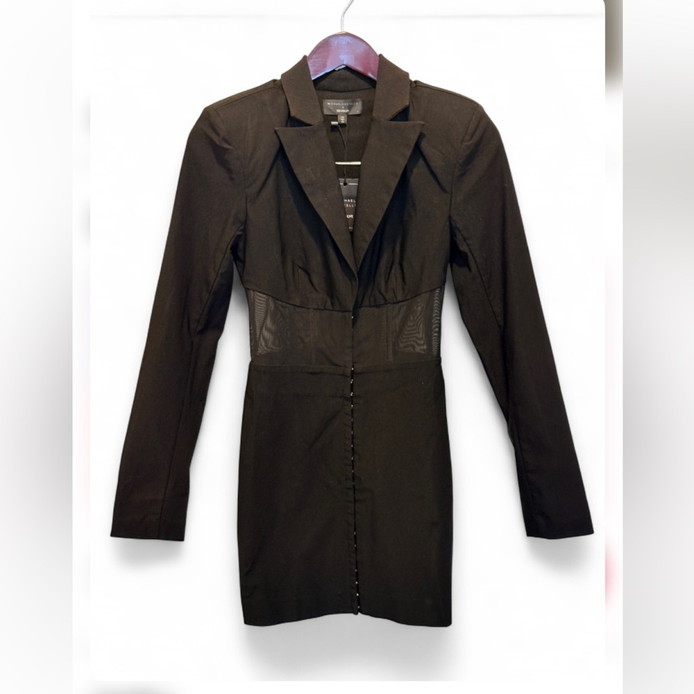 Michael Costello x Revolve Elegant Black Jacket Dress